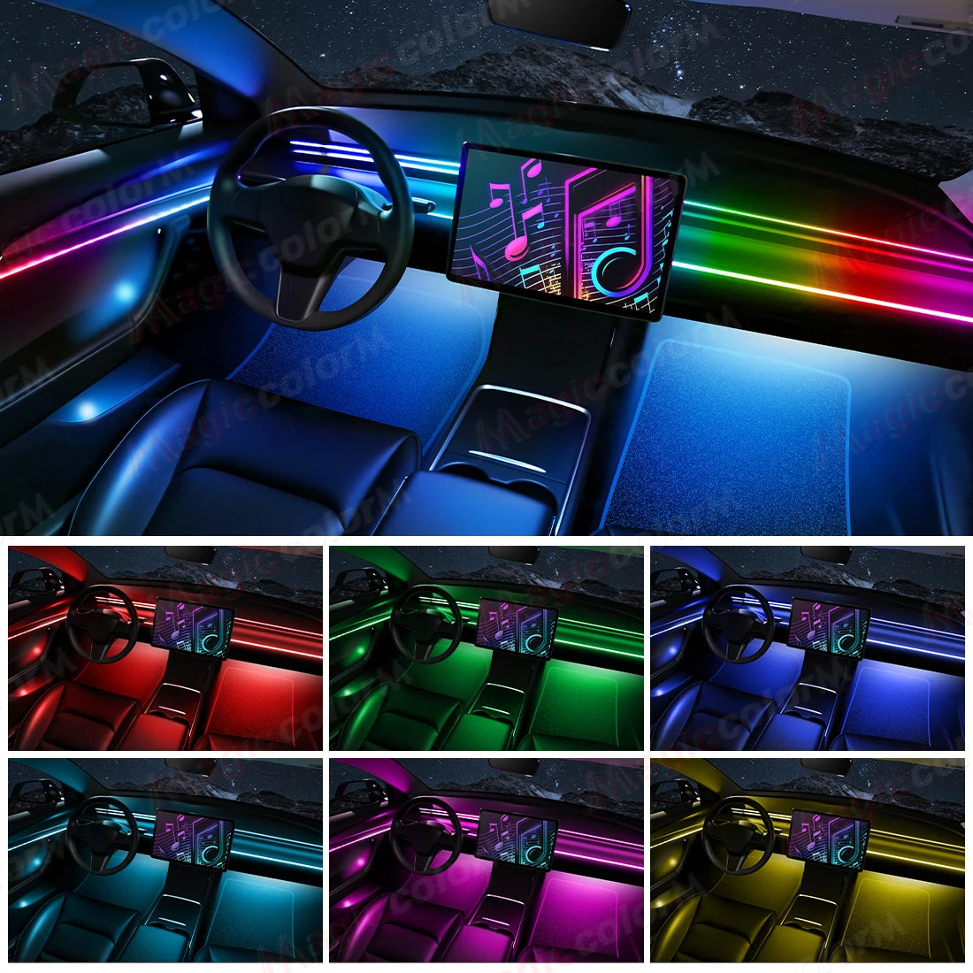 Car Ambient LED Kit (App Controlled + 16M Colors)