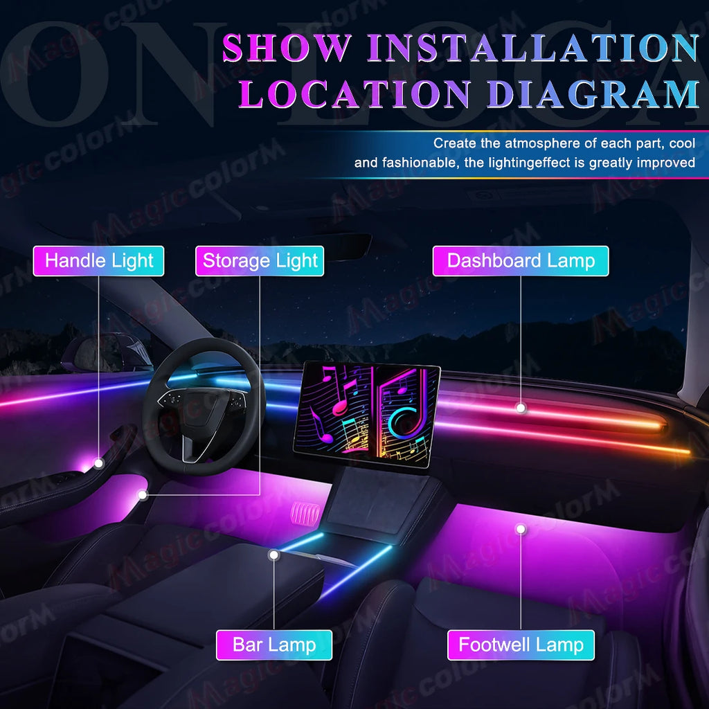 Car Ambient LED Kit (App Controlled + 16M Colors)